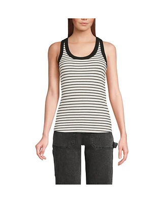 Lands' End Women's Drapey Rib Fitted Tank Top