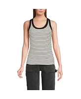 Lands' End Women's Drapey Rib Fitted Tank Top