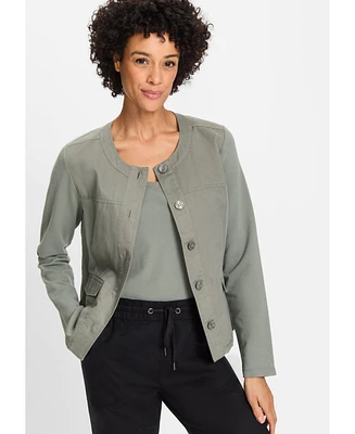 Olsen Women's Mixed Media Jersey Jacket