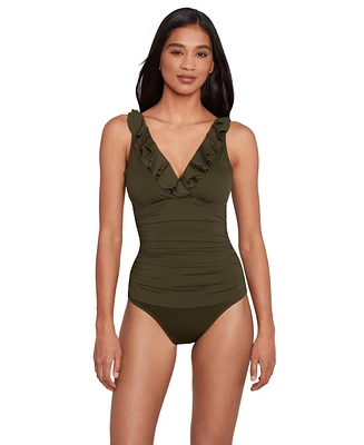 Lauren Ralph Lauren Women's Ruffle One Piece Swimsuit