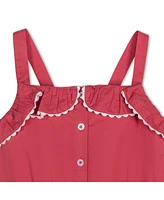Hope & Henry Little Girls Organic Sleeveless Button Front Ruffle Sundress