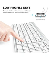 BK10 Bluetooth Keyboard, Wireless Bluetooth Keyboard, Rechargeable Bluetooth 5.1 Multi Device Keyboard