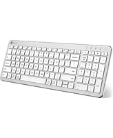 Rechargeable Bluetooth Keyboard, BKA26S Multi Device Keyboard Bluetooth 5.1 with Number Pad Ergonomic Design