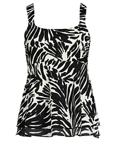 Lands' End Women's D-Cup Adjustable Scoop Neck Flutter Tankini Top