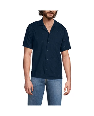 Lands' End Men's Textured Camp Collar Shirt