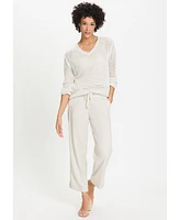 Olsen Women's Mona Fit Pull-On Linen Blend Pant