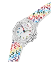 Guess Women's Analog Clear Silicone Strap Watch, 34mm