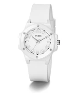 Guess Women's Analog White Silicone Watch, 34mm