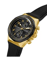 Guess Men's Multi-Function Black Silicone Strap Watch, 46mm