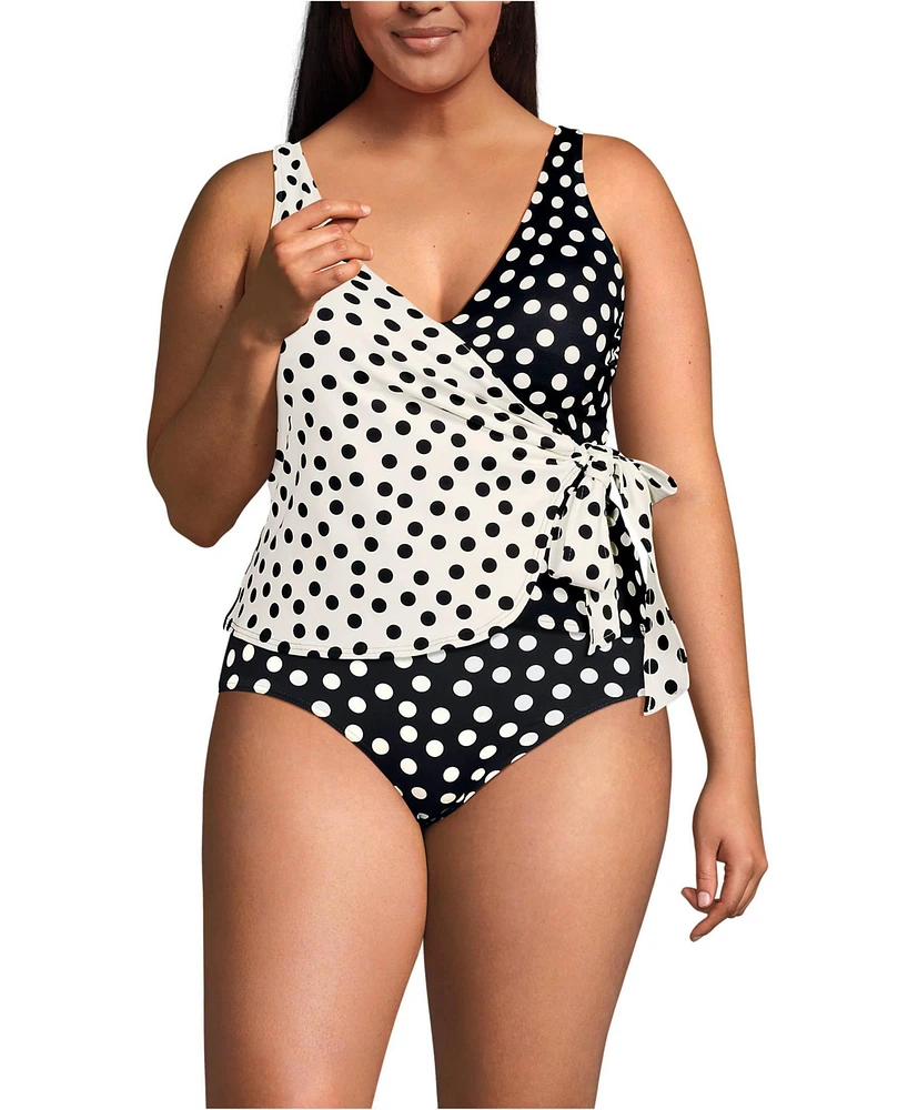 Lands' End Plus Side Tie Tankini Top