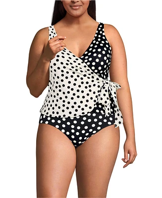Lands' End Plus Side Tie Tankini Top