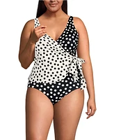 Lands' End Plus Side Tie Tankini Top