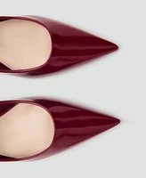 Mango Women's Patent Leather Effect Kitten Heel Shoes