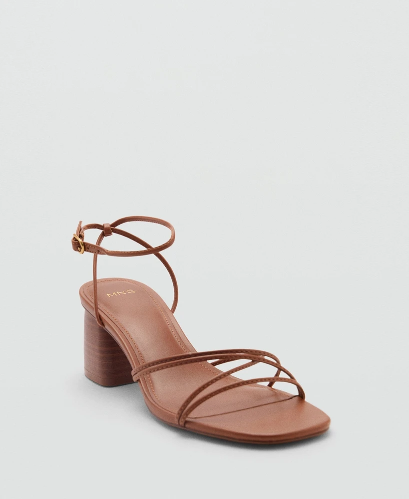 Mango Women's Crossed Strap Heeled Sandals