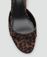 Mango Women's Leopard Print Kitten Heel Sandals