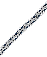 Bulova Men's Link Stainless Steel Blue Corded Bracelet