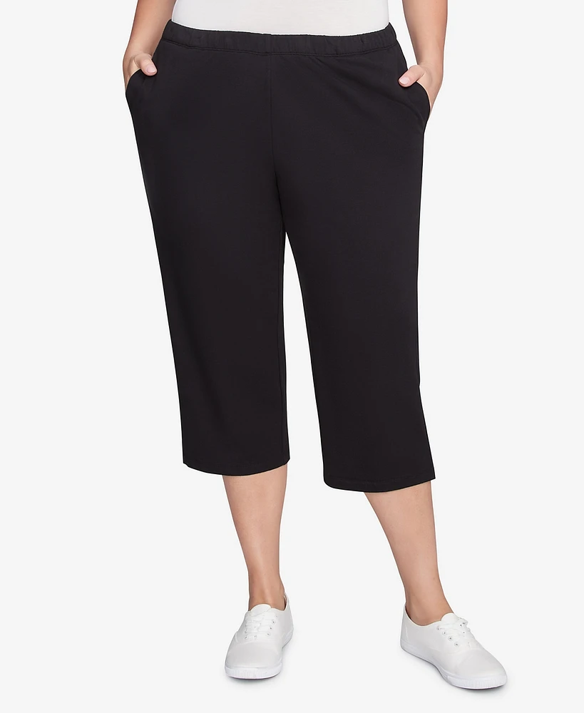 Ruby Rd. Plus Elastic Waist Pull-On French Terry Capri Pants