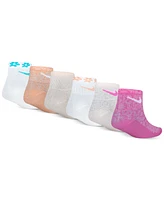 Nike Little Girls Wild Flower Ankle Socks, 6 Pack