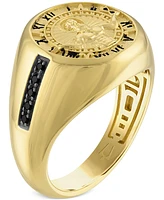Bulova Men's God of Time Gold-Tone Sterling Silver Ring