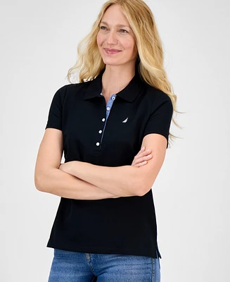 Nautica Jeans Women's Short-Sleeve Polo-Collar Shirt