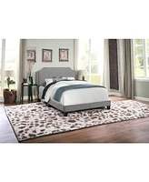 Modern Full Upholstered Bed Frame in Faux Leather with Wood Support