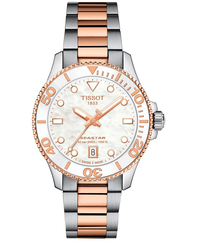 Tissot Women's Swiss Seastar 1000 Two-Tone Stainless Steel Bracelet Watch 36mm