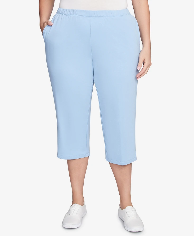 Ruby Rd. Plus Elastic Waist Pull-On French Terry Capri Pants
