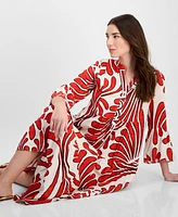 T Tahari Women's Printed Tiered Shift Dress