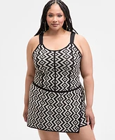 Nina Parker Trendy Plus Geo-Knit Tank