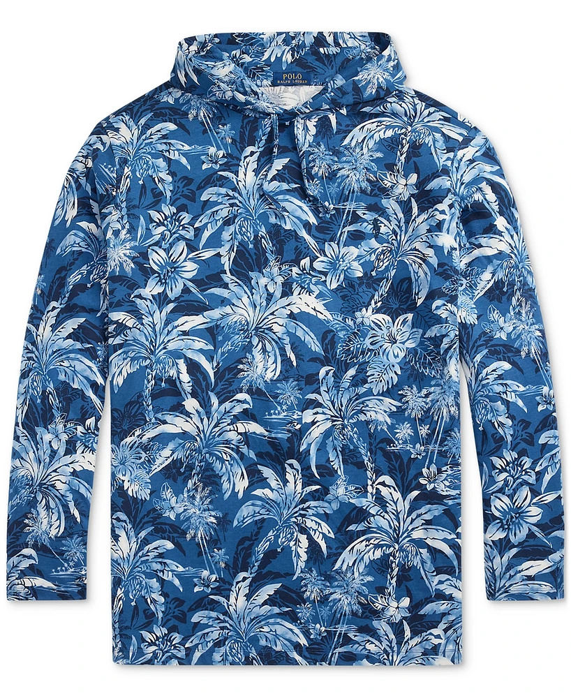 Polo Ralph Lauren Men's Big & Tall Tropical-Print Jersey Hooded T-Shirt