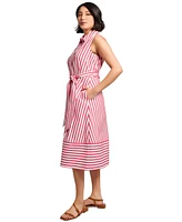 Jones New York Petite Striped Midi Shirtdress