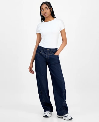 Celebrity Pink Juniors' Mid-Rise Baggy Cargo Jeans