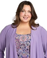 R & M Richards Plus Scoop-Neck Dress Jacket
