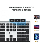 Bluetooth Keyboard and Mouse, Rechargeable Wireless Keyboard and Mouse Combo with Numeric Keypad, Ultra-Slim Full Size