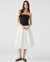 Steve Madden Women's Oliver Mixed-Media Bubble-Hem Dress