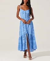 Astr the Label Women's Yamila Eyelet Embroidered Sleeveless Maxi Dress