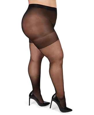 MeMoi Plus Back Seam/Cuban Heel Curvy Control Top Pantyhose Mm-2618