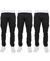 Blu Rock Men's 3-Pack Flex Stretch Cargo Pants