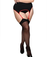 MeMoi Plus Back Seam/Cuban Heel Curvy Thigh High Stocking Mm-2612