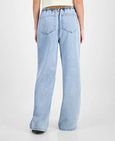 Vanilla Star Juniors' Drawstring Wide-Leg Jeans