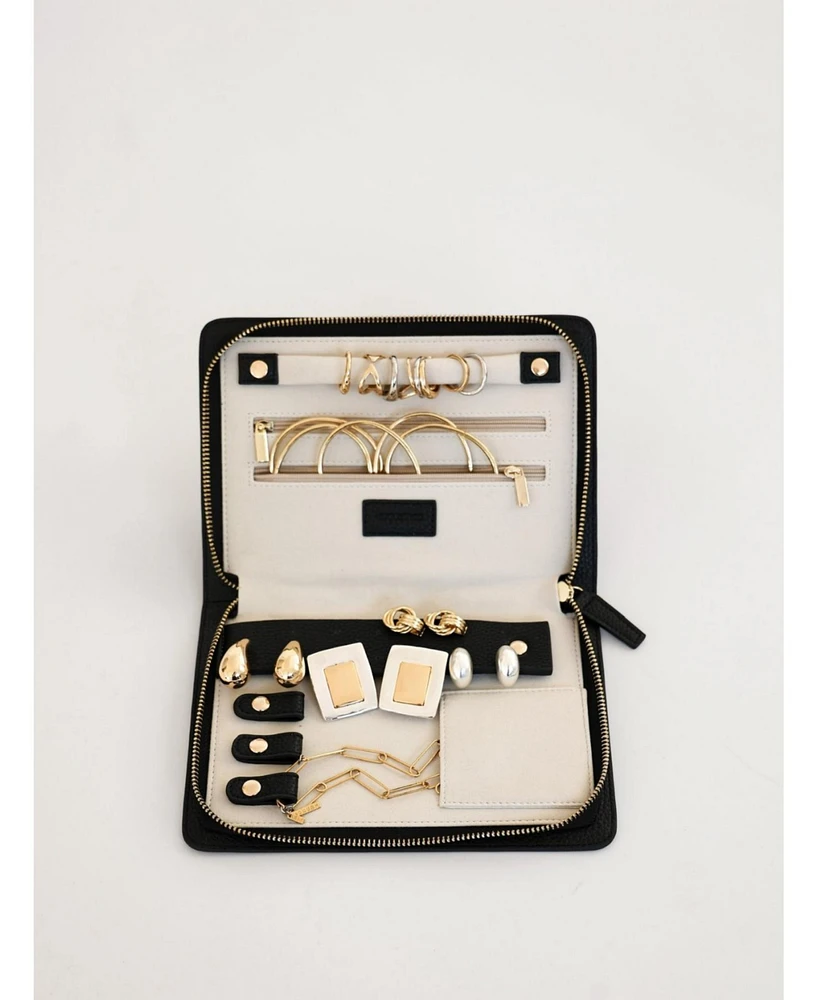 Augustnoa Travel Jewelry Organizer White