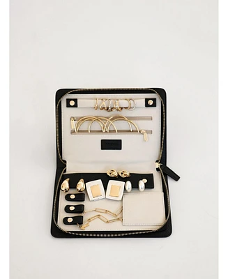 Augustnoa Travel Jewelry Organizer White