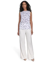Calvin Klein Women's Printed Sleeveless Blouse
