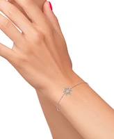 Lali Jewels Diamond Pave Star of David Chain Link Bracelet (1/6 ct. t.w.) in 14k White Gold
