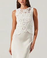 Astr the Label Women's Martina Crochet-Overlay Slip Dress