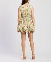 En Saison Women's Cairo Cotton Bubble-Hem Mini Dress