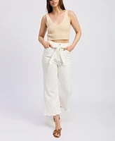 En Saison Women's Courtney Scallop-Hem Pants