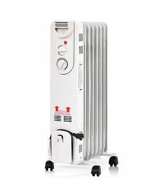 Gymax 1500W Oil Filled Radiator Space Heater w/ Adjustable Thermostat Home Office