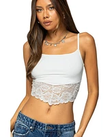 Edikted Women's Mylah Lacey Asymmetric Tank Top
