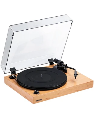 Fluance RT82 Reference High Fidelity Vinyl Turntable Record Player with Ortofon OM10 Cartridge, Speed Control Motor, Mass Mdf Wood Plinth, Vibrat